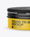 Glossy Round Tin Box Mockup - Front View (High-Angle Shot)