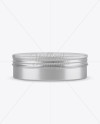 Metal Round Tin Box Mockup - Front View (High-Angle Shot)