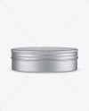 Matte Metal Round Tin Box Mockup - Front View (High-Angle Shot)