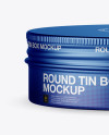 Matte Metal Round Tin Box Mockup - Front View (High-Angle Shot)