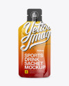 Glossy Sports Energy Drink Sachet Mockup - Front View