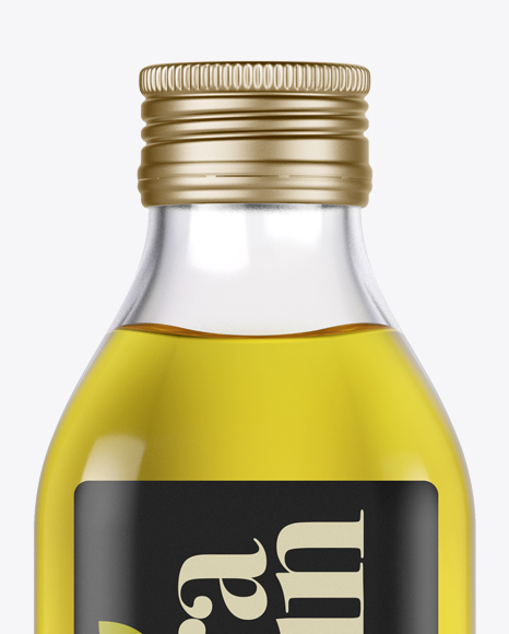 0.5L Clear Glass Olive Oil Bottle Mockup - Front view