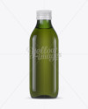 0.5L Green Glass Olive Oil Bottle Mockup - Front view