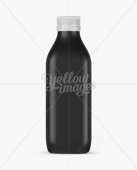 0.5L Black Matte Olive Oil Bottle Mockup - Front view