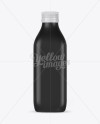 0.5L Black Matte Olive Oil Bottle Mockup - Front view