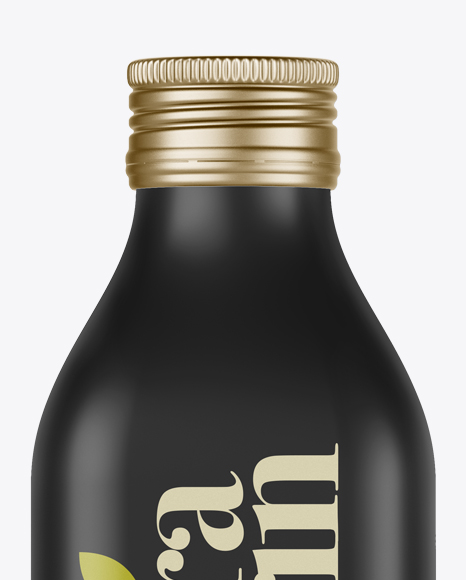 0.5L Black Matte Olive Oil Bottle Mockup - Front view