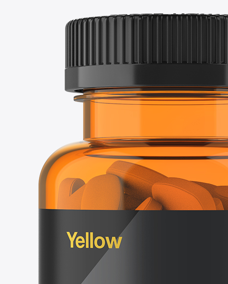 Orange Pill Bottle Mockup - Front View Orange Pill Bottle Mockup - Front View