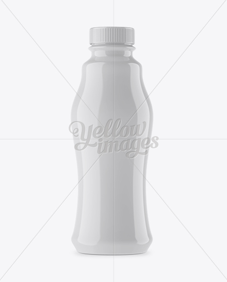 Glossy Plastic Bottle Mockup - Front View