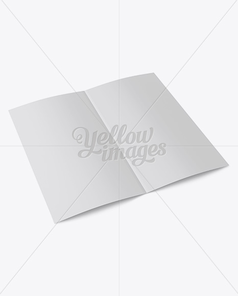 Open Bi-Fold Brochure Mockup - Halfside View (Top)