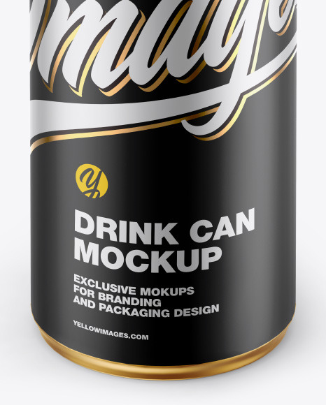 Matte Metallic Drink Can Mockup