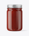 Clear Glass Jar with Sauce Mockup
