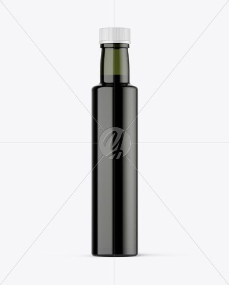 Green Glass Vinegar Bottle Mockup