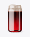 Can Shaped Glass Cup w/ Red Ale Mockup