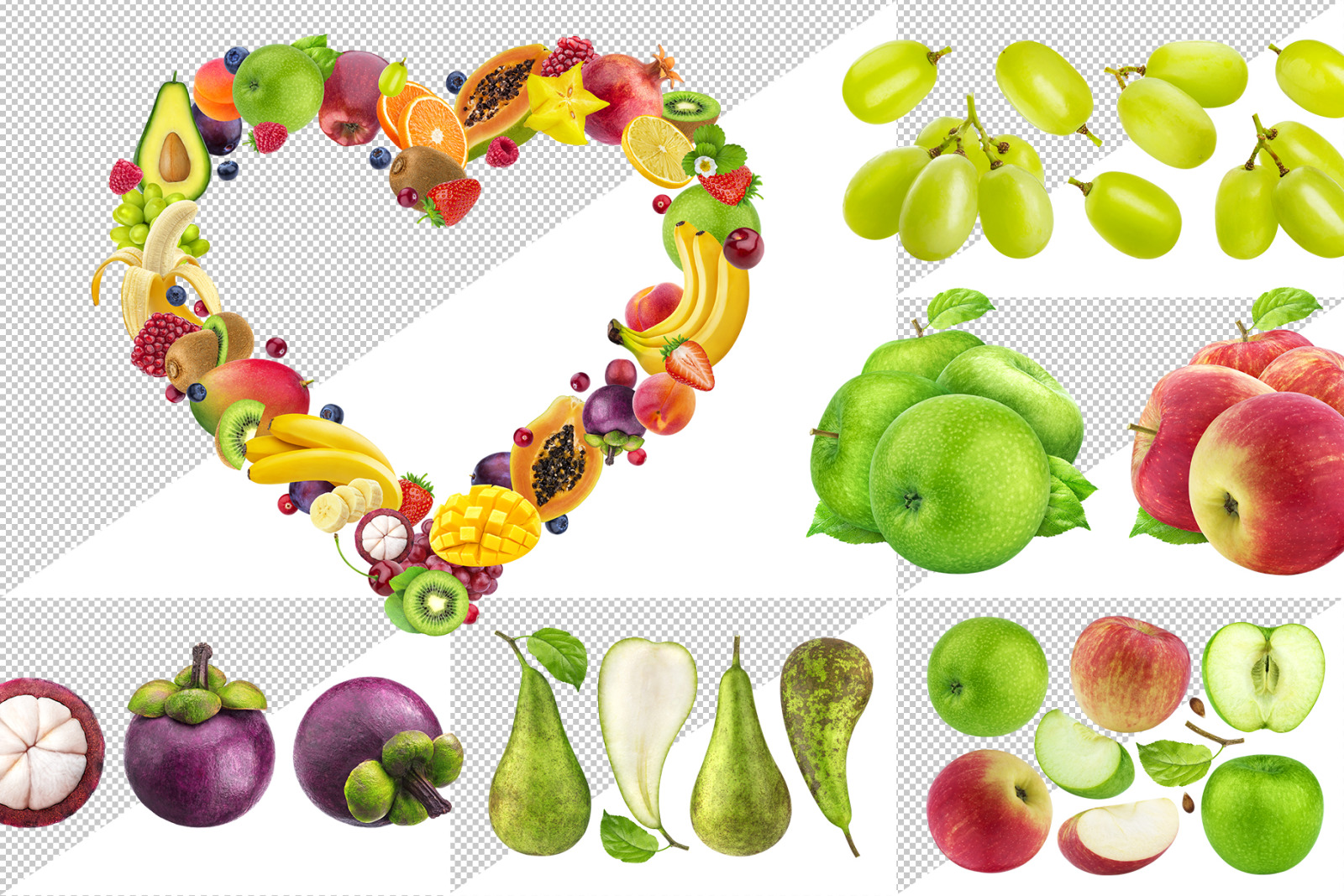 Fruits on transparent background Fruits on transparent background