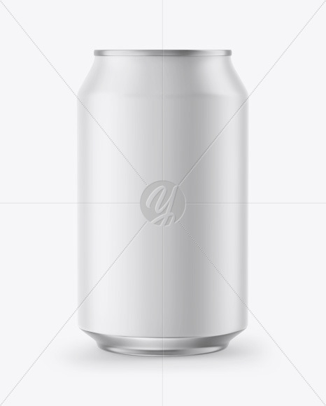 Metallic Drink Can w/ Matte Finish Mockup