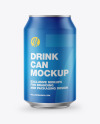 Metallic Drink Can w/ Matte Finish Mockup