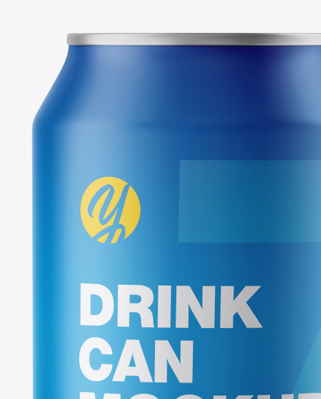 Metallic Drink Can w/ Matte Finish Mockup