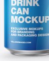 Metallic Drink Can w/ Matte Finish Mockup