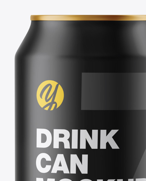 Metallic Drink Can w/ Matte Finish Mockup