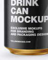 Metallic Drink Can w/ Matte Finish Mockup