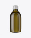 Antique Green Glass Oil Bottle Mockup