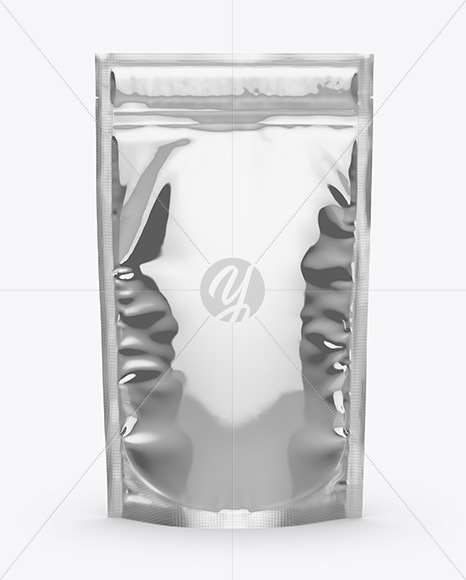 Glossy Metallic Stand Up Pouch with Zipper Mockup