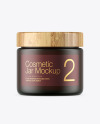 Frosted Dark Amber Glass Cosmetic Jar Mockup