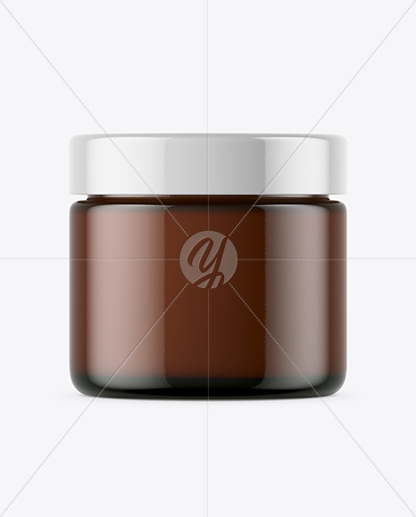 Amber Glass Cosmetic Jar Mockup