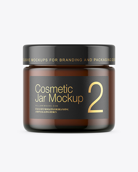 Amber Glass Cosmetic Jar Mockup