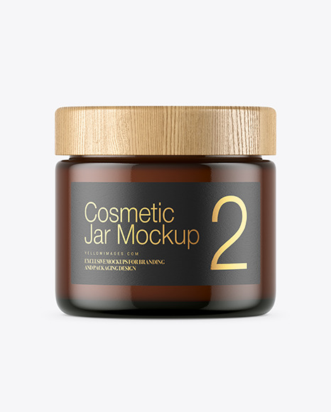 Amber Glass Cosmetic Jar Mockup