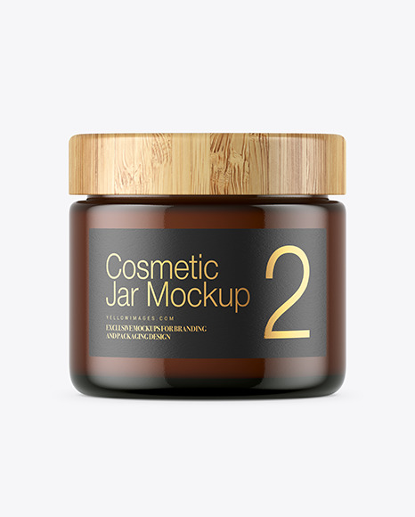 Amber Glass Cosmetic Jar Mockup