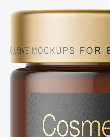 Amber Glass Cosmetic Jar Mockup