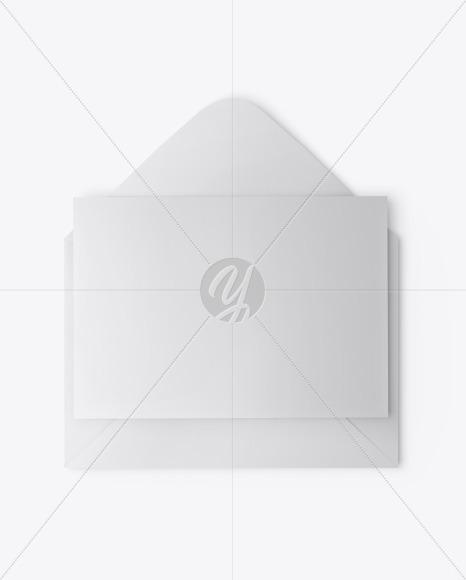 Matte Envelope w/ Postcard Mockup