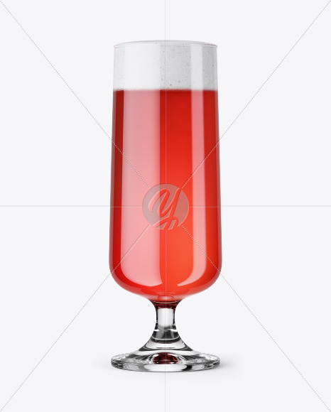 Goblet Glass with Raspberry Ale Mockup