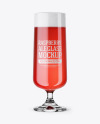 Goblet Glass with Raspberry Ale Mockup