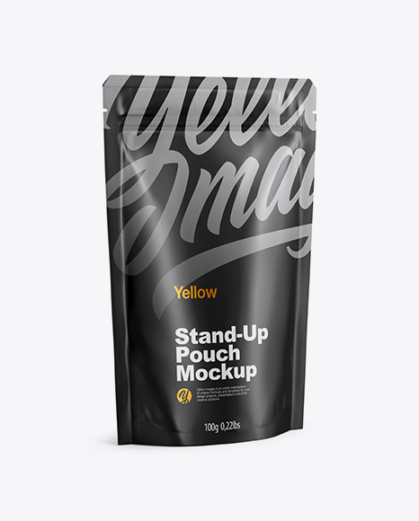 Matte Stand Up Pouch with Zipper Mockup - Half Side View