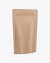 Kraft Stand Up Pouch with Zipper Mockup - Half Side View