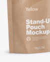 Kraft Stand Up Pouch with Zipper Mockup - Half Side View