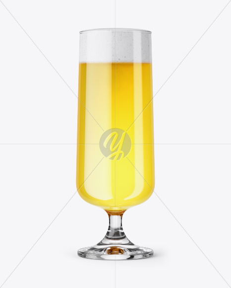 Goblet Glass with Saison Ale Mockup