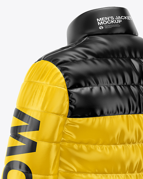 Men&#039;s Down Jacket Mockup - Back Half Side View