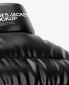 Men's Down Jacket Mockup - Back Half Side View