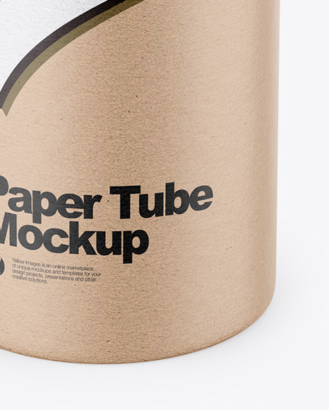 Kraft Paper Tube Mockup - Front View (High-Angle Shot)