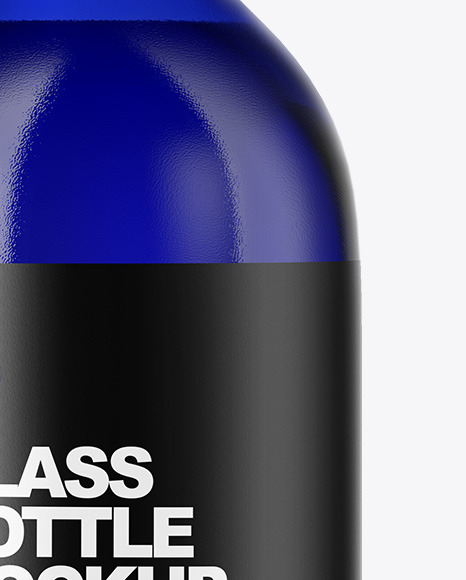 Blue Glass Oil Bottle Mockup