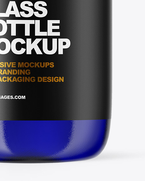 Blue Glass Oil Bottle Mockup