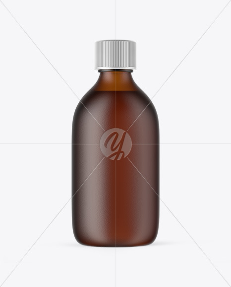 Frosted Amber Glass Oil Bottle Mockup