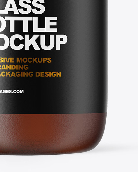 Frosted Amber Glass Oil Bottle Mockup