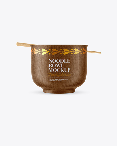 Wooden Noodle Bowl Mockup