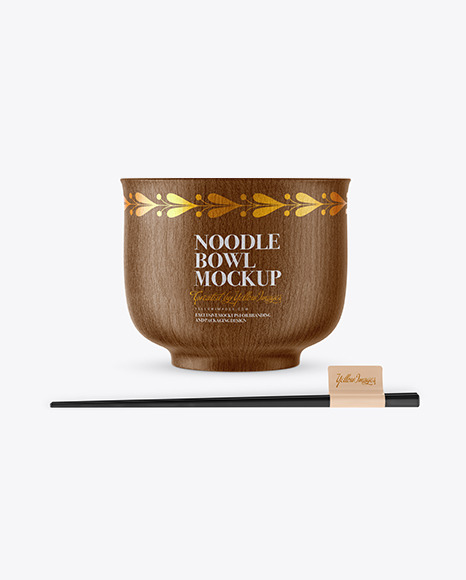 Wooden Noodle Bowl Mockup