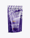Metallic Stand Up Pouch with Zipper Mockup - Half Side View