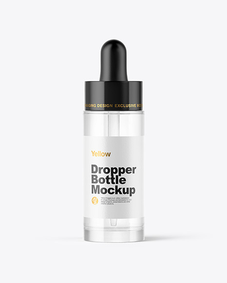 Clear Glass Dropper Bottle Mockup